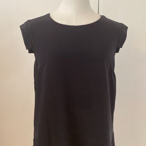 AllSaints Black Silk Flowy Mini Dress Size 2 - Picture 3 of 13